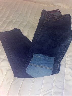 Forever 21 Jeans med wash upcycled with pocket patch sz29 distressed